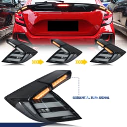 LED RGB Tail Lights for Honda Civic Hatchback Type-R 2016-2020 Colorful Sequential Turn Signal Rear Lamps Assembly