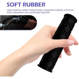2PCS 7/8" Motorcycle Hand Grips, Non Slip Rubber Bar End Thruster or 22mm/24mm Handles, Unil or MotoScooter Dirt Bike (Black)