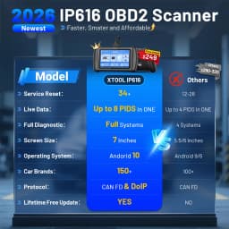 XTOOL IP616 Added Bi-directional Test Automotive Scanner Full System OBD2 Diagnostic Tools CAN FD DOIP 34 Reset Key Programming