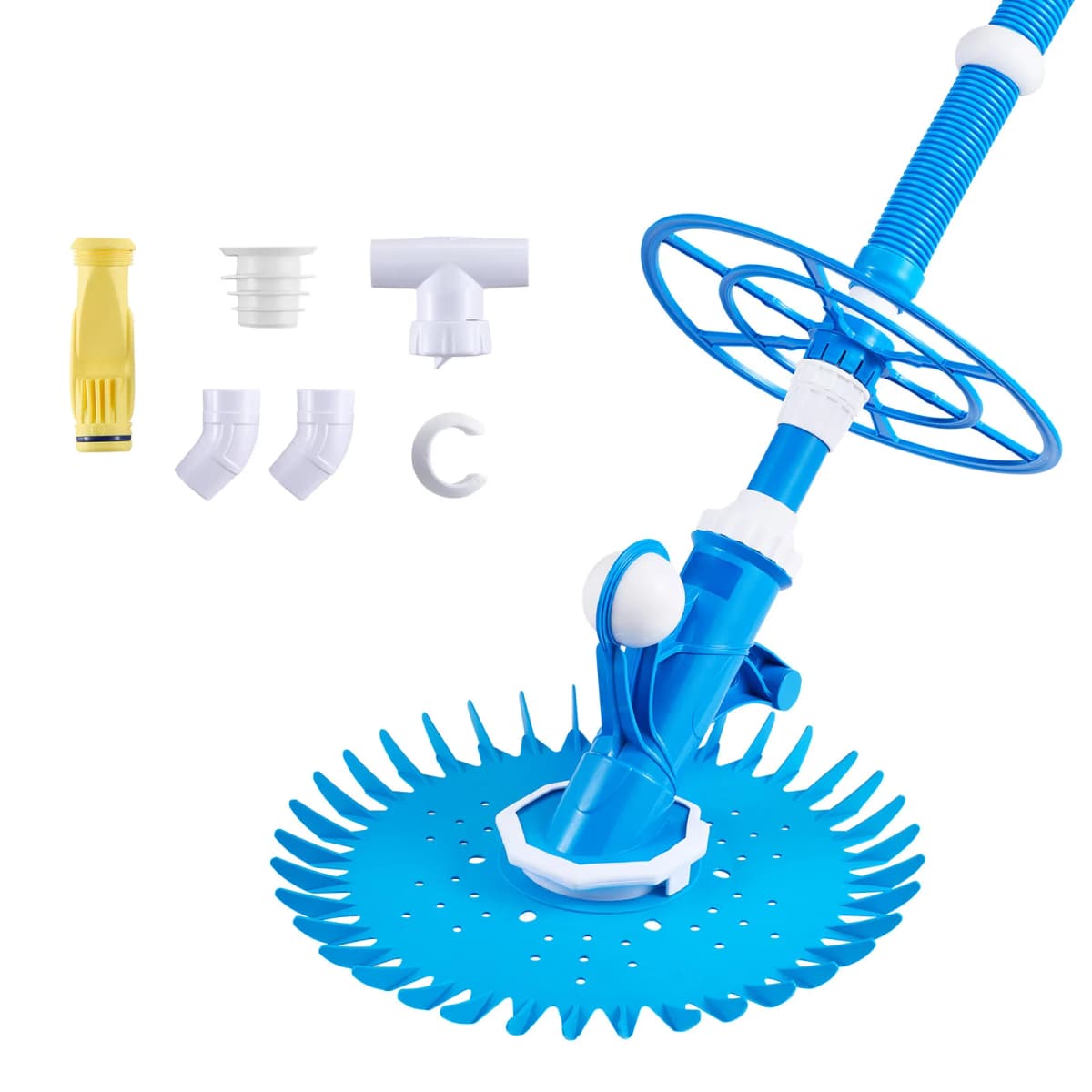 SucceBuy Suction Pool Cleaner Automatic Pool Vacuum Cleaner with 12 Hoses for In-ground Pool and Above-ground Pool Up to 20x35ft