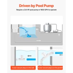 SucceBuy Suction Pool Cleaner Automatic Pool Vacuum Cleaner with 12 Hoses for In-ground Pool and Above-ground Pool Up to 20x35ft