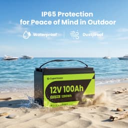 CyperOcean 12V 100Ah LiFePO4 Battery 100A BMS 6000 Cycles Low-Temp Protection 1280Wh For RV/Marine/ Home Storage/ Off-grid, 5-Year Warranty