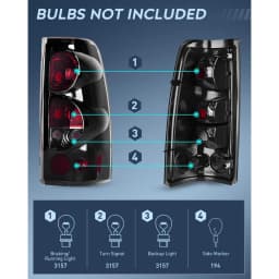 Nilight Taillight Assembly Compatible with 1999- 2007 Chevy Silverado 1500 2500 3500 99-02 GMC Sierra Rear Lamp Replacement 2PCS