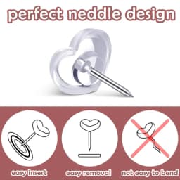 50/100PCS Transparent Love Heart Push Pins Thumbtacks Peach Heart L-beam Nails Painting Push Pins Wood Paneling Wall Push Pins