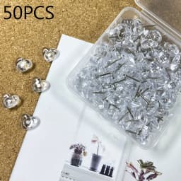 50/100PCS Transparent Love Heart Push Pins Thumbtacks Peach Heart L-beam Nails Painting Push Pins Wood Paneling Wall Push Pins