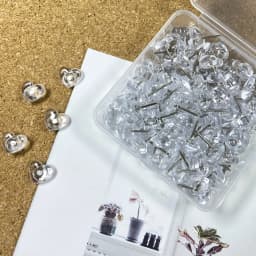 50/100PCS Transparent Love Heart Push Pins Thumbtacks Peach Heart L-beam Nails Painting Push Pins Wood Paneling Wall Push Pins