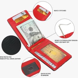 Slim Carbon Fiber PU Leather RFID Blocking Wallet Men, Bifold Money Clip, Minimalist Front Pocket Credit Card Holder