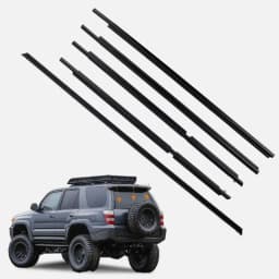 5Pcs Door Weatherstrip Window Moulding Trim Seal Belt Kit For Toyota 4Runner 2003~2009 Black Window Rubber Trim Car Weatherstrip
