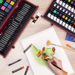 146 Luxury Art Kits, Professional Art Use, Including Crayons, Oil Pastels, Watercolor Paints, And Colored Pencils
