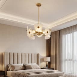 Tribesigns Modern Gold Chandeliers for Dining Room, Farmhouse Luxury 4-Light Chandelier for Bedroom, Adjustable Hanging Pendant