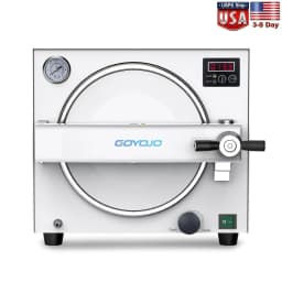18L Autoclave Sterilizer High Pressure Steam Machine for Dental Lab Salon Professional Stainless Steel Equipment with 3 Trays