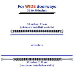 Maximiza Plus Pull Up Bar V2 Wide Doorway Pullup Bar/Chinup Bar with 3 Sets of Screw-in Door-Mounts Only for Doors Wider Than 3