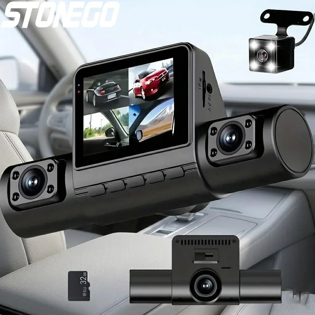 STONEGO 4 Lens Dash Cam 1080P Full HD 4-Channel Car Camera Front Rear Left Right 360° View Driving Recorder with Night Vision G-Sensor Parking Monitor for Taxi Uber