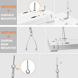 4FT Linkable LED Shop Light for Garages, 42W 4800LM 5000K Daylight Led Shop Lights, Ceiling Light with Pull Chain ON/Off,Linear