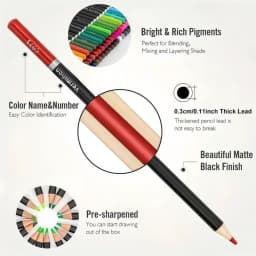 72-Pack Premium Colored Pencil Set, Soft Wax-Based Leads, Smooth Blending and Layering, Vibrant Artist-Grade Drawing Pencils fok