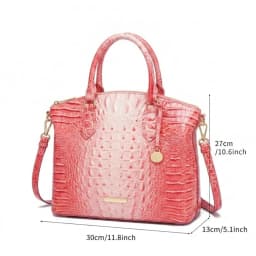Embossed Dome Tote Bag for Women Convertible Top Handle Shoulder Bag with Detachable Strap Zipper Closure Lightweight Portable Daily Purse Ideal for Outdoor Hiking Camping Travel Weekend Getaway Daily Commute Casual Outing and Multi Occasion Daily Use