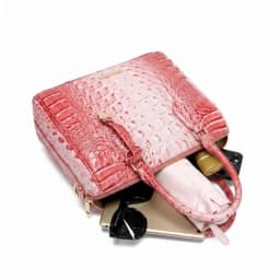 Embossed Dome Tote Bag for Women Convertible Top Handle Shoulder Bag with Detachable Strap Zipper Closure Lightweight Portable Daily Purse Ideal for Outdoor Hiking Camping Travel Weekend Getaway Daily Commute Casual Outing and Multi Occasion Daily Use