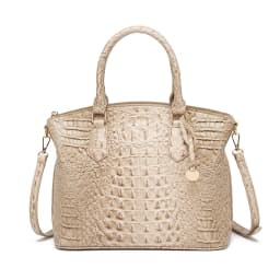 Embossed Dome Tote Bag for Women Convertible Top Handle Shoulder Bag with Detachable Strap Zipper Closure Lightweight Portable Daily Purse Ideal for Outdoor Hiking Camping Travel Weekend Getaway Daily Commute Casual Outing and Multi Occasion Daily Use
