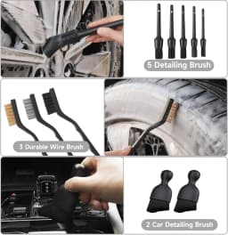 Car Detailing Kit, 36Pcs Professional Car Cleaning Tools for Interior Exterior Wheels, with Windshield Tool and Storage Box