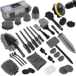 Car Detailing Kit, 36Pcs Professional Car Cleaning Tools for Interior Exterior Wheels, with Windshield Tool and Storage Box
