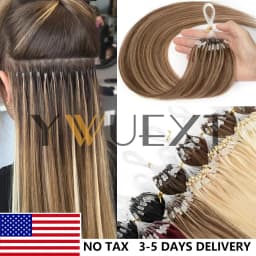Shipping from the USA Micro Loop Ring Human Hair Extensions 12"-20" Natural Straight Black Brown Blonde Link Hair 50pcs Micro Beads Extensions 30g/pack for Women