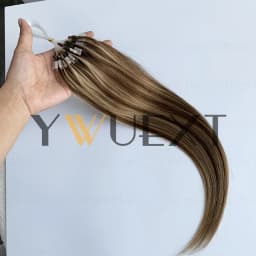 Shipping from the USA Micro Loop Ring Human Hair Extensions 12"-20" Natural Straight Black Brown Blonde Link Hair 50pcs Micro Beads Extensions 30g/pack for Women