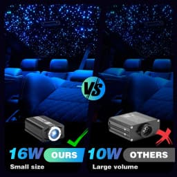 VASTFIRE Mini 16W 500/1000pcs Fiber Optic Starlight Headliner Kit for Car Home 6.5ft End Glow Fiber Strands Sound-Activated APP& Remote Control Starlight Engine