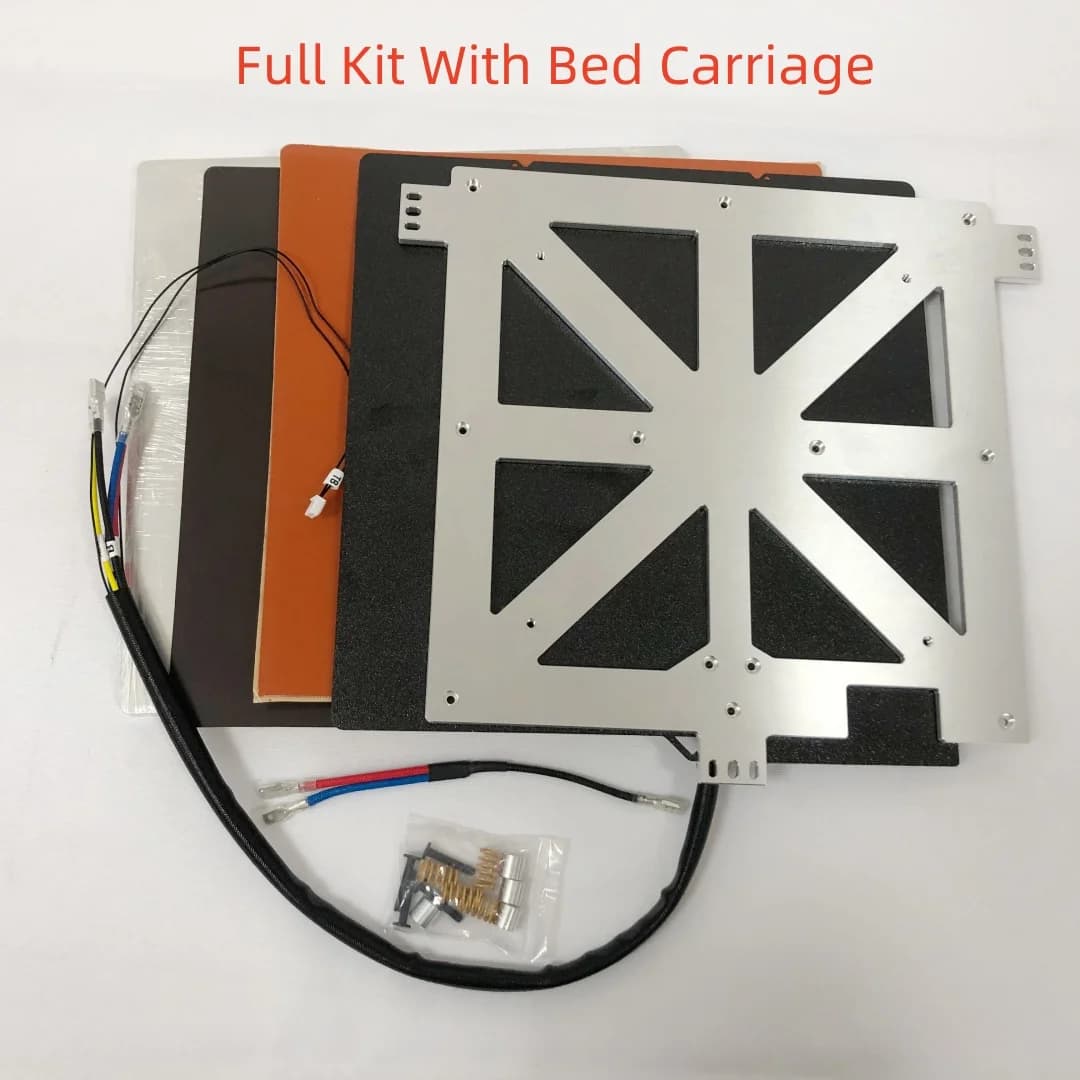 Funssor Anycubic kobra s1/ S1C 3D Printer 8mm Aluminum alloy CNC Heat Bed Build Plate 110/220V Silicone Heater Pad Upgrade Kit With 5MM thickness Bed Carriage