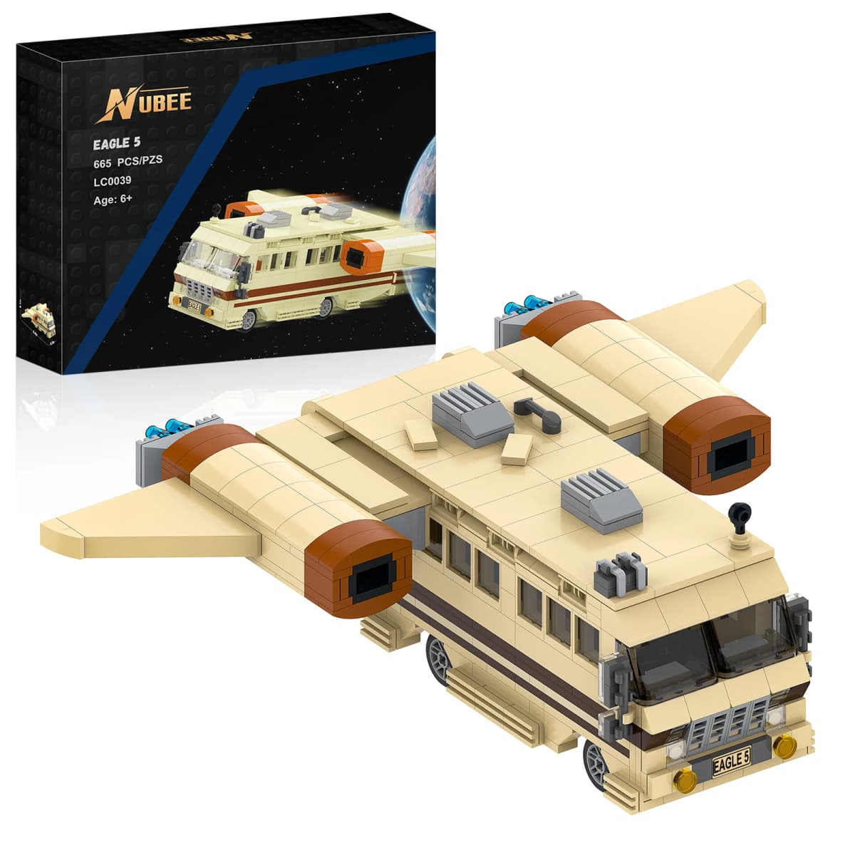 Space Balls Eagle 5 Building Blocks Set - Nostalgic Movie RV Collection Model with Rich Interior Details, Openable Doors - Perfect Birthday & Valentine's Day Gift for Fans & Adults, 667Pcs