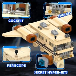 Space Balls Eagle 5 Building Blocks Set - Nostalgic Movie RV Collection Model with Rich Interior Details, Openable Doors - Perfect Birthday & Valentine's Day Gift for Fans & Adults, 667Pcs