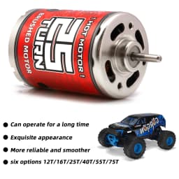 RCXAZ RC 540 PRO Brushed Motor 12T 16T 25T 40T 55T 75T RC 540 Brushed Motor Waterproof For 1/10 RC Car Rock Crawler Buggy Truck Off-Road Vehicle Arrma Traxxas HSP Redcat RC4WD Tamiya Axial SCX10 D90 HPI Upgrade Parts