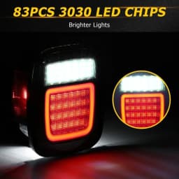 83 LED Universal Car Tail Lights Brake Turn Reverse Tail Signal Lamps For Jeep Wrangler CJ TJ YJ JK