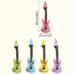 10 Piece Inflatable Instrument Set, Inflatable Guitars in Various Colors, Colorful Inflatable Guitar Rock Party