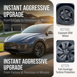 4PCS 19-Inch Wheel Cover for Tesla New Model Y Juniper Performance Hub Caps Crossflow Tire Hubcaps Full Rims Accessories 2025-26