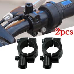 2Pcs 22mm Motorcycle Handlebar Mirror Mount Clamp 8mm Thread Universal Rear View Mirror Holder Adapter Black Base Accessories