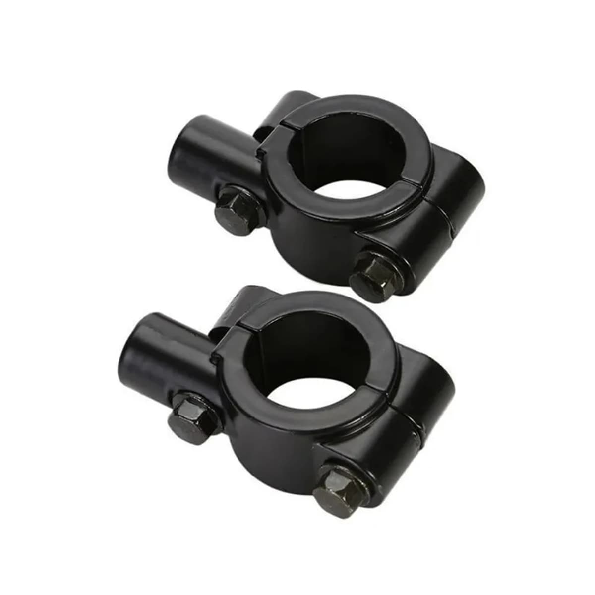 2Pcs 22mm Motorcycle Handlebar Mirror Mount Clamp 8mm Thread Universal Rear View Mirror Holder Adapter Black Base Accessories