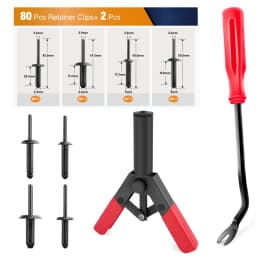 Nilight 82PCS Plastic Rivet Gun Set Fastener Remover Clip Removal Tool Kit for Car Door Panel Upholstery Trim Installation