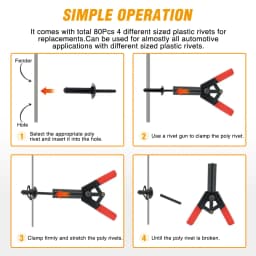 Nilight 82PCS Plastic Rivet Gun Set Fastener Remover Clip Removal Tool Kit for Car Door Panel Upholstery Trim Installation
