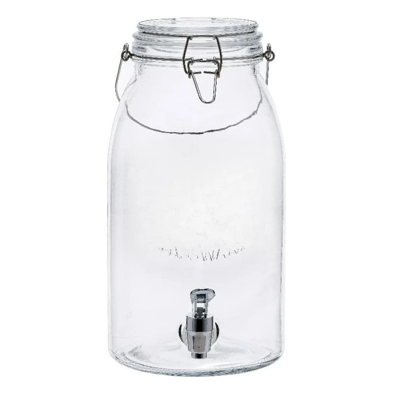 Clear Glass Mason Sun Tea Beverage Dispenser Jar