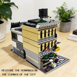 City House Street View Assembly Building Blocks Set Simulation Bank Grand Emporium PalaceCinema DowntownDiner Cityscape Model Creative Puzzle Bricks Toy Room Decoration Ornament Perfect Christmas Festival Gifts For Adults