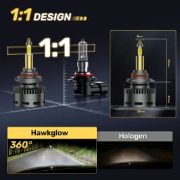 9005/HB3 LED Headlight Bulbs 130W 9-16V 40000LM 6500K 360° Full Illumination 12PCS CSP Chips Car High $ Low Beam Light