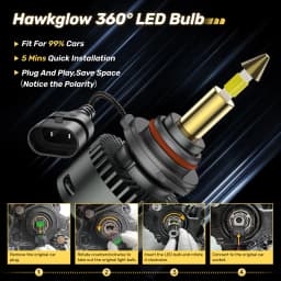 9005/HB3 LED Headlight Bulbs 130W 9-16V 40000LM 6500K 360° Full Illumination 12PCS CSP Chips Car High $ Low Beam Light