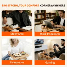 JHK Foldable 3 In 1 Clip Sofa Armrest Tray with 360° Rotating Phone Holde Couch Cup Holder Tray Anti-Slip Couch Arm Table for Drink Snacks