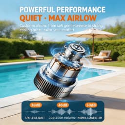 2026 3-in1 Waist Fan, Portable Fan, Handheld Fan, Neck Fan, Mini Fan, Desktop Fan, Can Be Used as an Emergency Power Bank, 5000mAh 10H Long Lasting, 100 Speed Adjustable, LED Flashlight & SOS Light, Flashlight, Type-C Rechargeable