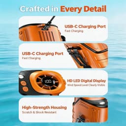 2026 3-in1 Waist Fan, Portable Fan, Handheld Fan, Neck Fan, Mini Fan, Desktop Fan, Can Be Used as an Emergency Power Bank, 5000mAh 10H Long Lasting, 100 Speed Adjustable, LED Flashlight & SOS Light, Flashlight, Type-C Rechargeable