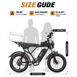 Bopzin C22PRO Peak Motor 2000W Off-Road Electric Bike for Adults Battery 48V 20Ah 20"x4.0" Certified E Dirt Bike Fat Tire