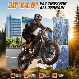 Bopzin C22PRO Peak Motor 2000W Off-Road Electric Bike for Adults Battery 48V 20Ah 20"x4.0" Certified E Dirt Bike Fat Tire