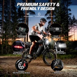 Bopzin C22PRO Peak Motor 2000W Off-Road Electric Bike for Adults Battery 48V 20Ah 20"x4.0" Certified E Dirt Bike Fat Tire