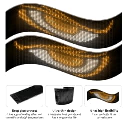 Dynamic “Magic Eye” LED Panels, Programmable and Controllable via a Bluetooth App, Are Ideal for Decorating the Front and Rear Windshields of Cars and Make the Perfect Gift for Men.