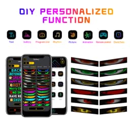 Dynamic “Magic Eye” LED Panels, Programmable and Controllable via a Bluetooth App, Are Ideal for Decorating the Front and Rear Windshields of Cars and Make the Perfect Gift for Men.